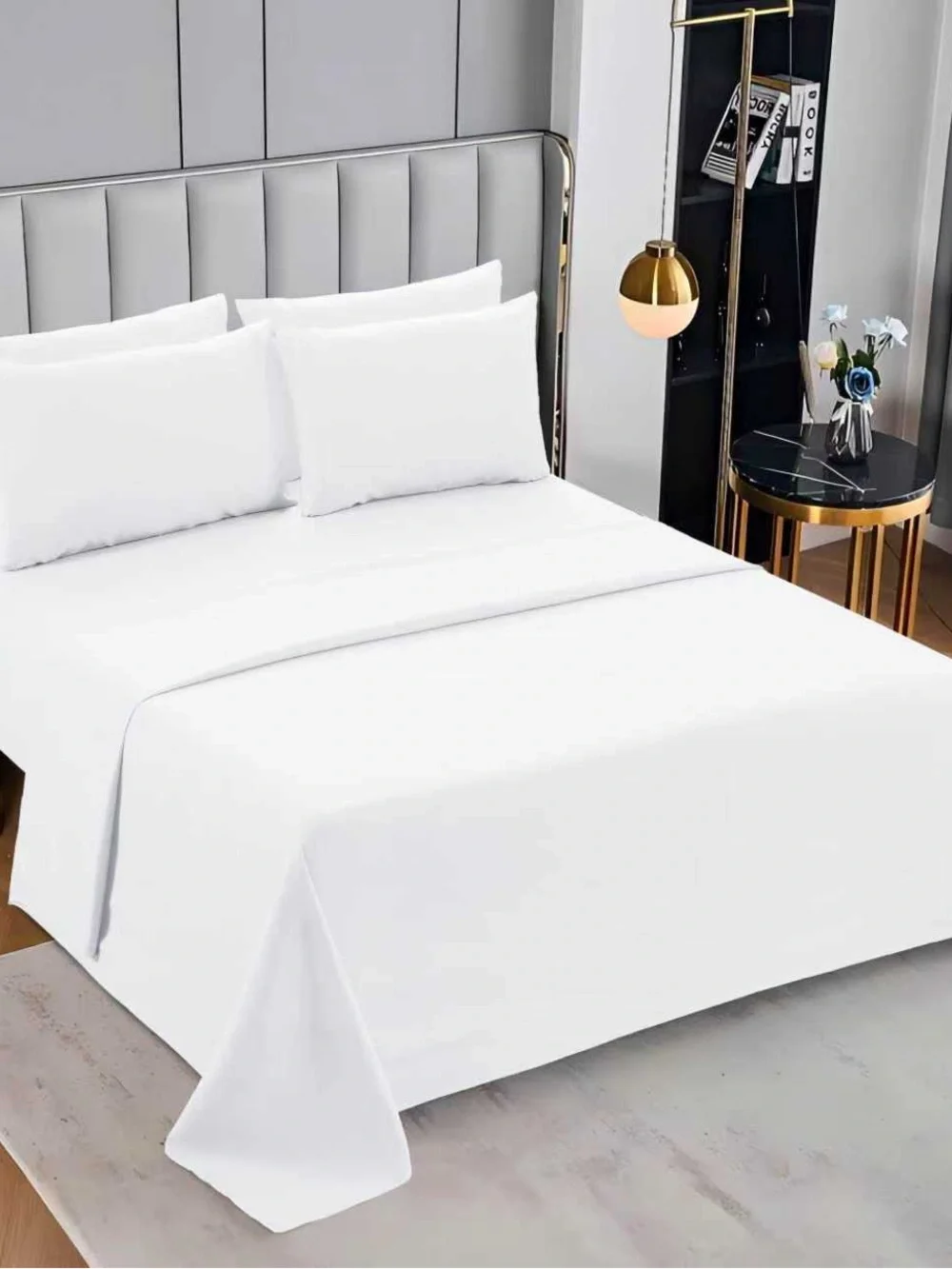 Soft Aqua Microfiber Bed Sheet Set - 6 pieces